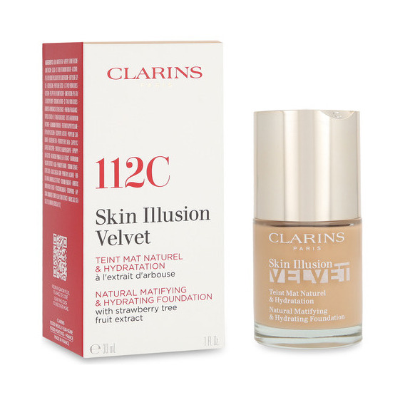 Base de maquillaje líquida Clarins 80079905 Base de maquillaje Clarins Skin Illusion Velvet Natural 112C tono 112c - 30mL