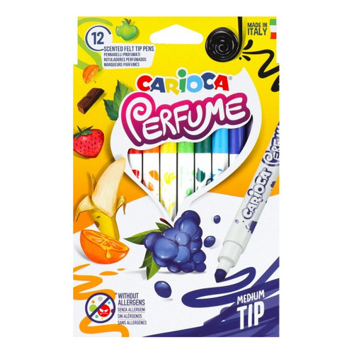 Marcadores Carioca Color Olor Perfume X 12 Made In Italy