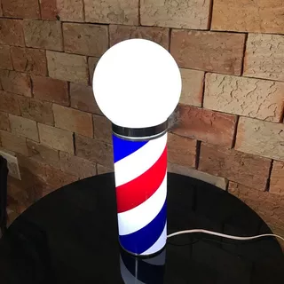 Barber Pole Poste De Barbeiro De Mesa 40cm Bivolt - Megan Cor Da Cúpula -- Cor Da Estrutura