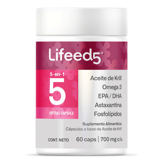 Suplemento Aceite De Krill Omega 3 Lifeed5  60 Cápsulas