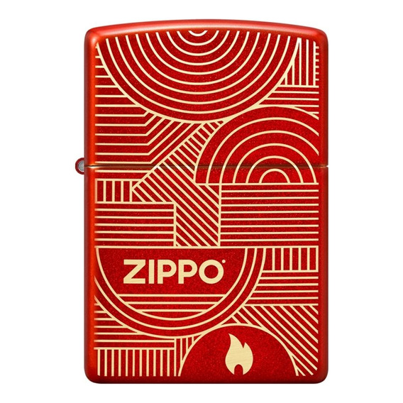Encendedor Zippo Abstract Lines Design Rojo