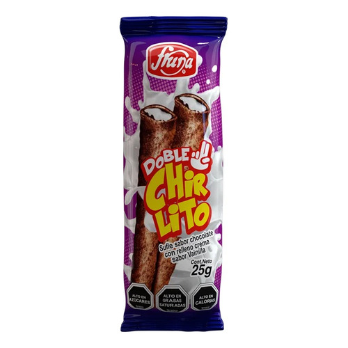 Doble Chirlito Sabor Chocolate-vainilla 25gr Pack 5 Unidades