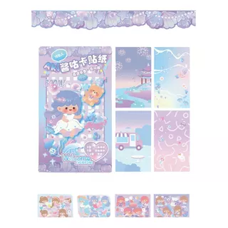 Set De 18 Láminas Stickers Kawaii Cute