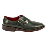 Zapato Monk De Mujer Cuero Verde Doble Hebilla Mc Shoes 3