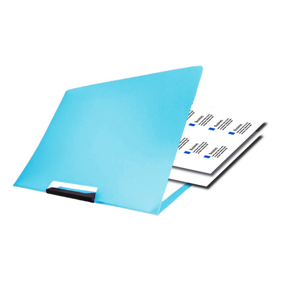 Folder Plastico Clip Liso-espejo Mix De Colores 5 Piezas