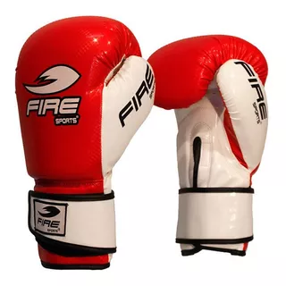 Guantes De Box Fire Sports Pvc Kick Boxing 12oz Y 14oz Rojo