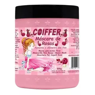 Máscara Química Das Rosas Coiffer 500g Aumenta Diâmetro Fios