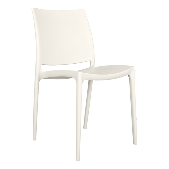 Silla Fija Bonno De Diseño Kiro Blanca Color de la estructura de la silla Blanco Color del asiento Blanco