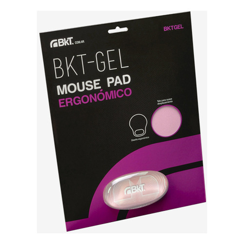 Mousepad Bkt C/ Gel Apoya Muñeca Ergonómico Color Rosa