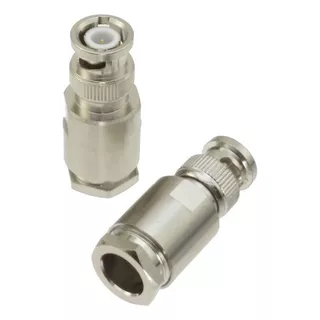 Conector Bnc Macho Prensa Cabo Para Cabo Grosso Rg213 Cor Prateado