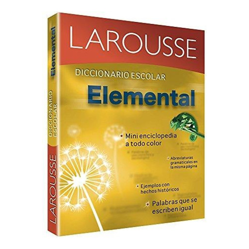Diccionario Escolar Elemental, de Larousse. Editorial Larousse, tapa blanda en español