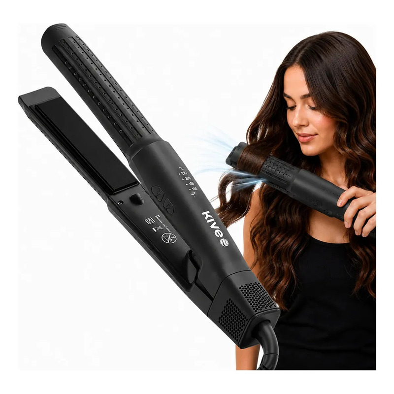 Chapinha 2 Em 1 Kive KV-865 Profissional Bivolt Alisa E Faz Cachos Com Jato Frio Íons Negativos Anti Frizz