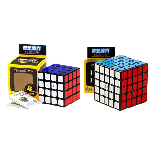Pack X2 Rubik 4x4  5x5 Qiyi Fondo Negro Speed Cube