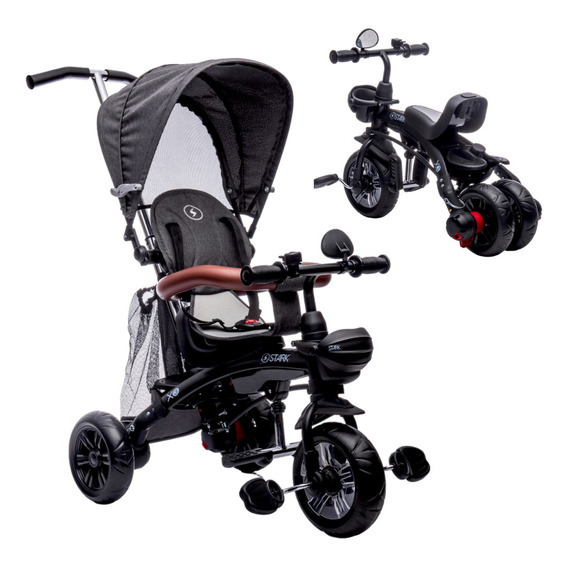 Triciclo Stark X3 Infantil Bebe Manija Adaptable Bicicleta X Color Negro - Marron