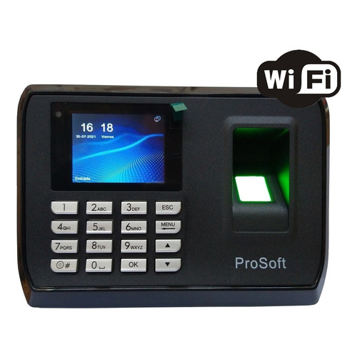 Reloj Control Horario Biometrico Prosoft Wifi +bateria Color Negro