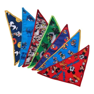 Kit 100 Bandanas Pet (50 P + 50 M) Personagens Banho E Tosa