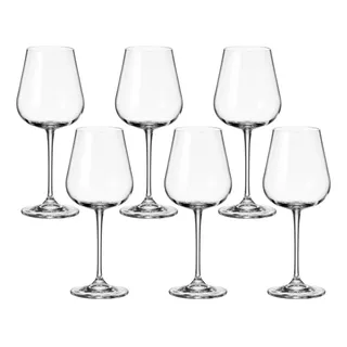 6 Taças Cristal Para Vinho Branco 450ml Ardea Bohemia