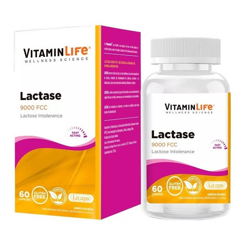 Lactase / 60 Cápsulas / Vitamin Life Sabor Sin sabor