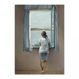 Cuadro Canvas Muchacha En La Ventana Dali 36x50 M Y C