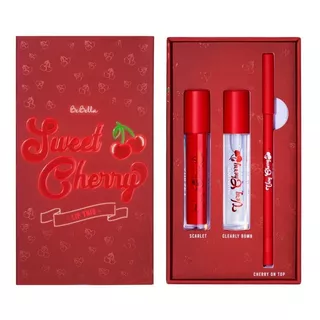 Kit Labial Matte, Lipgloss & Delineador Sweet Cherry Bebella