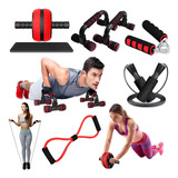 Kit De Ejercicio Rueda Para Abdomen Gimnasio Push Up Fitness