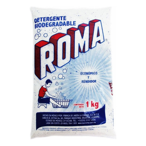 Detergente En Polvo Roma® Multiusos, Biodegradable, 1 Kg