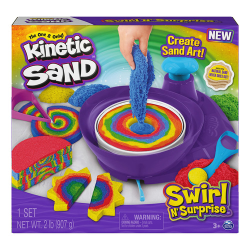Kinetic Sand, Swirl N' Surprise - Juego Con 2 Libras De Aren