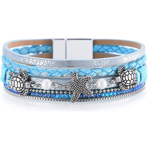 Renyilin Pulsera Azul Para Mujer, Pulsera Bohemia, Pulsera D