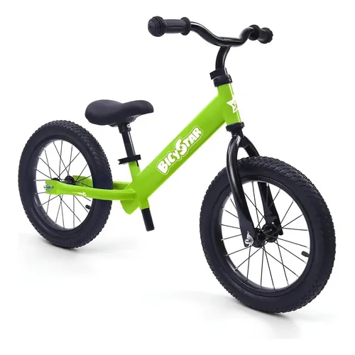 Bicicleta sin Pedal para Niños de 12 a 36 M con Ruedas Silenciosas y Manillar con Giro Limitado a 60°, Verde
