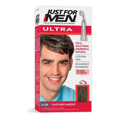 Kit Tinte Just For Men  Ultra Ultra tono u-30 castaño medio para cabello