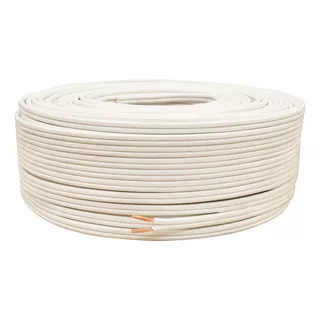 Cable Pot Duplex 2x18 Color Blanco, Caja Con 100m, Capacidad 890 Watts, 7 Amperes, Material Antirrobo Cca, Pvc Antiflama 90°c 