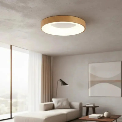 Plafon Led Halo Madera Diseño Moderno 38w Lda81038-m Madera