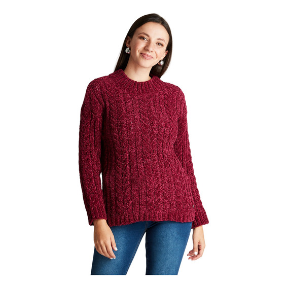 Sweater Cuello Redondo Magenta