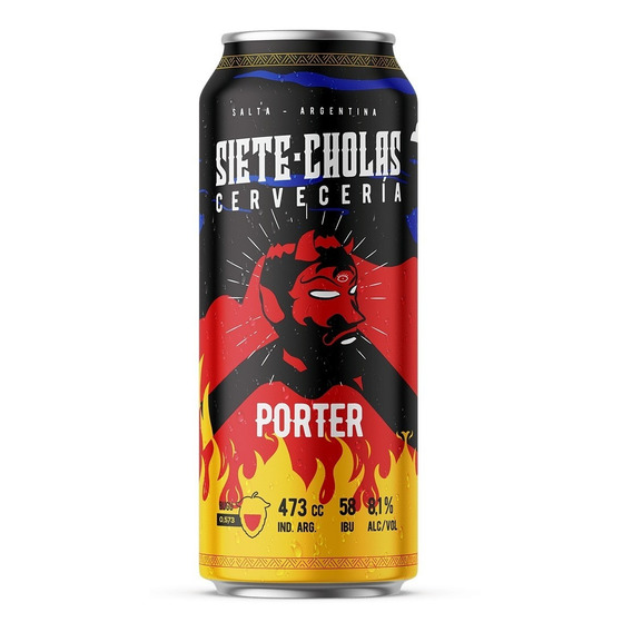 Cerveza Siete Cholas Porter 473cc Pack X 12 Latas