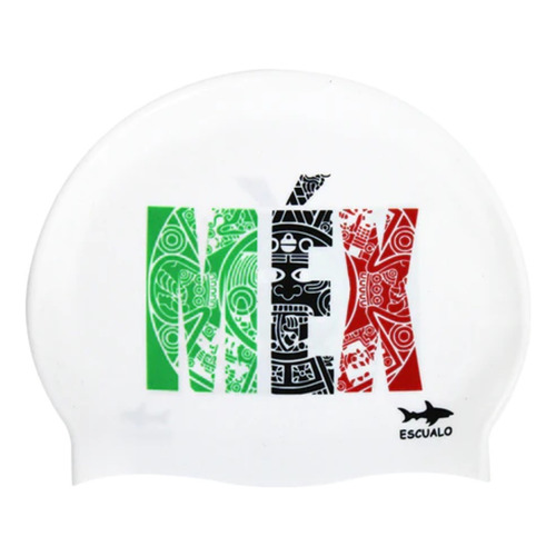 Gorra Natacion Escualo Adulto Modelo Mex Azteca Blanca Color Blanco Diseño de la tela Estampado Talla unitalla