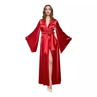 Elegante Kimono Dama Satén Delicado Bata Levantadora Pijama