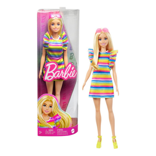 Barbie Con Tirantes Y Vestido Arcoíris Barbie Fashionistas
