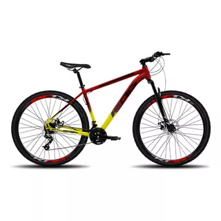 Bicicleta Aro 29 Kog 21v E Freio A Disco Vermelho E Amarelo