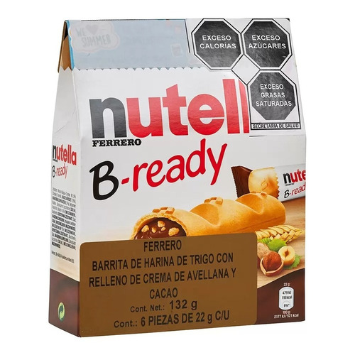 Pack De 3 - Nutella Ferrero B-ready 6 Piezas