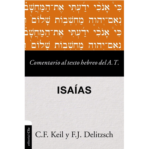 Comentario Al Texto Hebreo Del Antiguo Testamento: Isaías