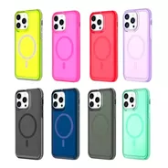 Funda Case Neon Fosforecente Retro Color Para iPhone Magsafe