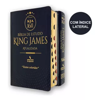 Bíblia De Estudo King James Atualizada 1611 | Índice Textos Coloridos | Preto