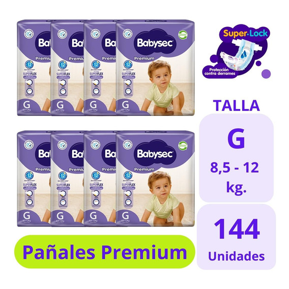 Babysec Premium Talla G 8x18uds 