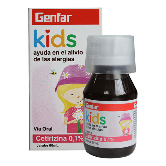 Genfar Cetirizina Kids 0 1% Jarabe Frasco X 60ml