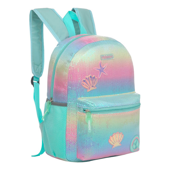 Mochila Escolar Unicornio Brillos Nena Espalda Estrella Hb  