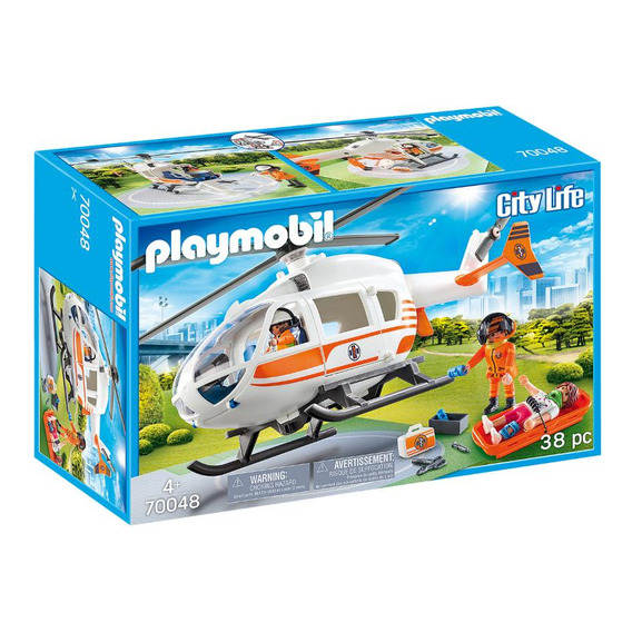 Playmobil City Life Helicóptero De Rescate 38 Piezas Oferta