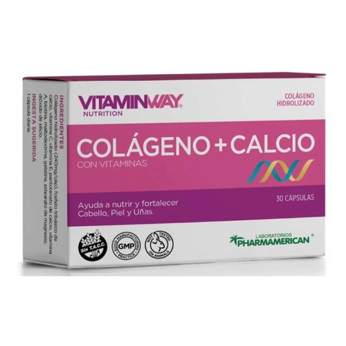 Colageno + Calcio Con Vitaminas A C Y E 30 Caps Microcentro Sabor Sin Sabor