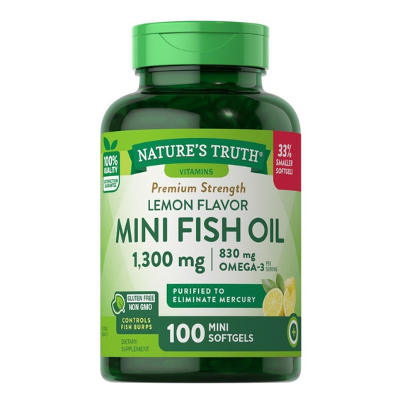 Omega 3 Mini Fish Oil 1300 Mg - 100 Cápsulas Blandas