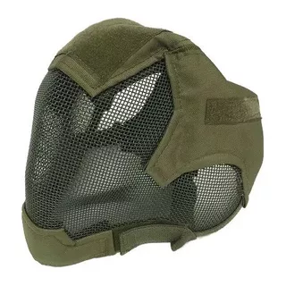 Máscara Telada  Metal Face Inteira Airsoft Proteção - Verde