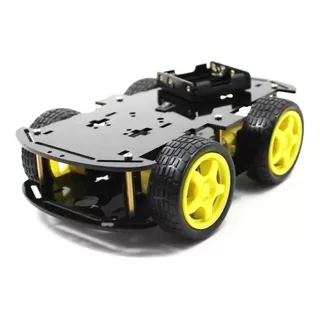 Kit Chasis De Cuatro Ruedas  Turbo  Negro, Arduino, Robot